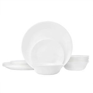 Corelle Winter Frost Bright white 18-Piece Dinnerware Kit