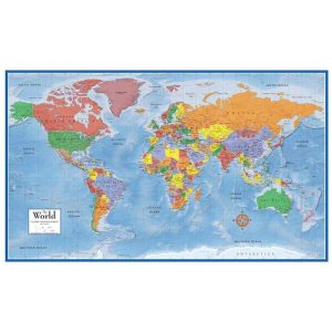 Swiftmaps 24h x 36w World Premier Partition Map Poster Mural