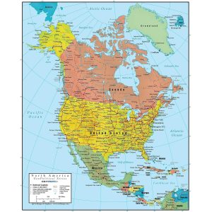 Swiftmaps North America Partition Map GeoPolitical Edition