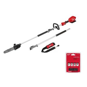 Milwaukee M18 FUEL 10 in 18V Lithium-Ion Brushless Powered Wireless Pole Cutting tool with Attachment Capability with 10 in Cutting tool Chain