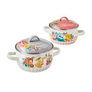 The Pioneer Woman Sweet Romance Enamel on Metal Mini Dutch Oven with Cover