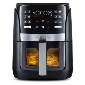 New Gourmia 6-Qt Electronic Pane Air Fryer with 12 Presets & Guided Cooking