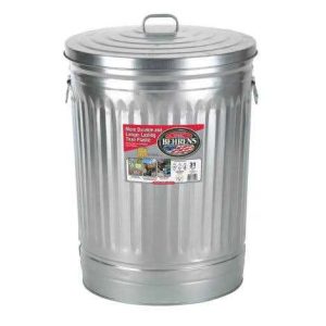 Behrens Galvanized Metal Trash Can with Cover